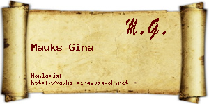 Mauks Gina névjegykártya